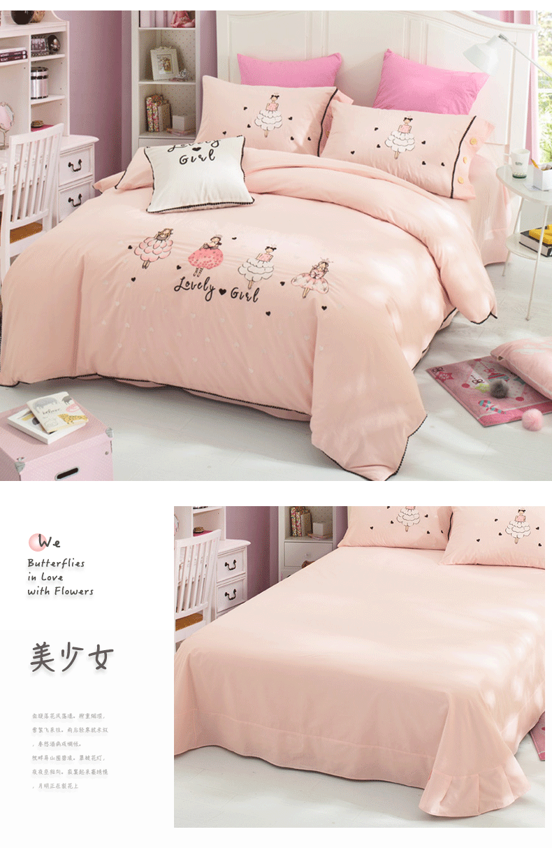 Bắc cực nhung phim hoạt hình trẻ em cotton bốn mảnh cotton giường đơn ký túc xá sinh viên quilt cover sheets bộ đồ giường