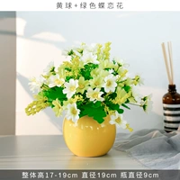 Желтый шар+зеленый бабочка любовь цветок