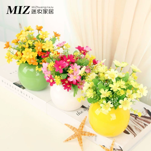 Современный керамический декор в форме цветка, простой и элегантный дизайн, легкий роскошный стиль, домашний декор, маленькая вазочка