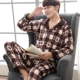 Mùa thu và mùa đông dày flannel thanh niên trẻ tuổi Hàn Quốc đồ ngủ nam mùa thu mùa đông san hô lông cừu dịch vụ nhà