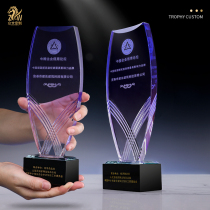 Creative gradient purple crystal custom custom free design competition recognition award honor Metal crystal trophy