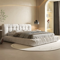 布雷尔 Современная простая облачная кровать сетка красная светлая кровать с двуспальной кроватью
