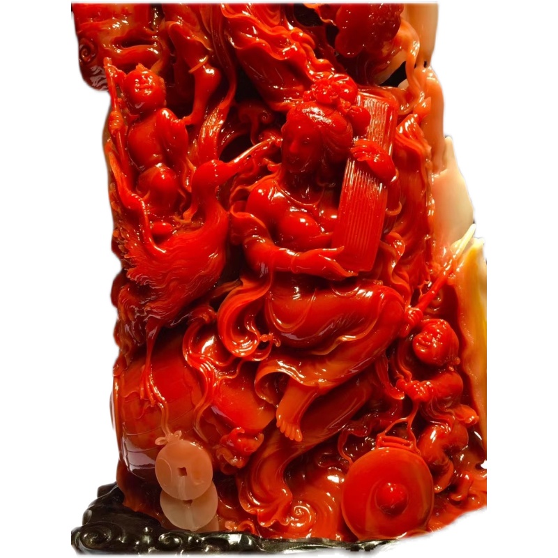 Shoushan Stone Peach Blossom Water Cave Ornament