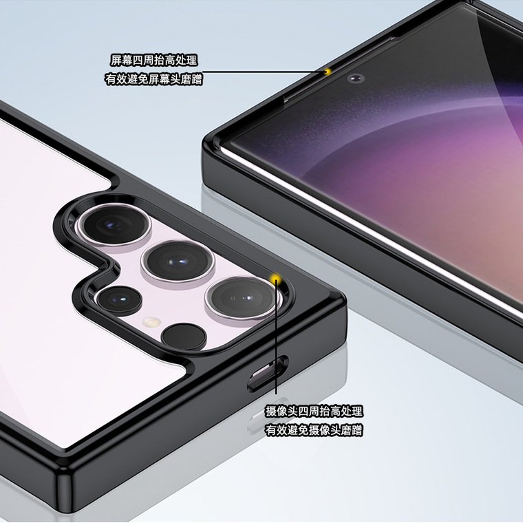 TPU Soft Acrylic Colorful Transparent Clear Camera Lens Protection S24, S24 Plus, S24 Ultra Samsung Phone Case