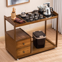 Mobile tea cart New Chinese tea table Home small tea table Kung fu tea with fully automatic boiling water pot integrated tea table