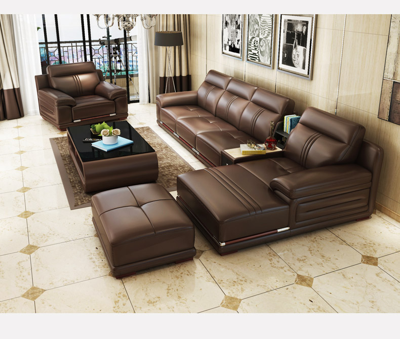 Ailes lớp đầu tiên sofa da bàn cà phê TV kết hợp tủ set da nghệ thuật góc sofa set đồ nội thất