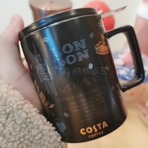 Costa Tea Filter Mug A brief history of coffee T-mug Ceramic water cup Mens cool Black simple British style 355ml
