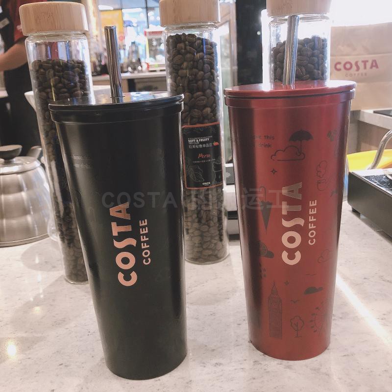 Costa British style adult stainless steel cup large capacity water cup coffee cup high color value in light
