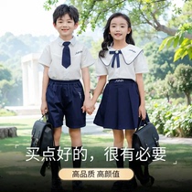 Kindergarten Garden Clothing Summer Clothing Inglém Wind Short Sleeve Elementary School Students Athletic class Grand Chorus Graduation Photos of Costume School Uniform