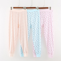  2-pack middle-aged and elderly high-waisted plus size old-fashioned crotch mother pure cotton womens autumn pants mother-in-law thin cotton thread pants panties