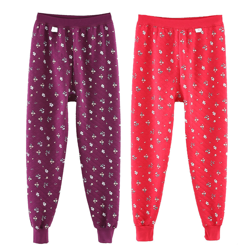 Middle-aged and elderly women's pure cotton thin cotton trousers for the elderly