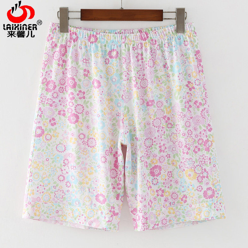 Come to Xin'er ladies' sleep pants summer 50% shorts full cotton thin Casual Home Pants Sport Pants Big Size 50% Pants