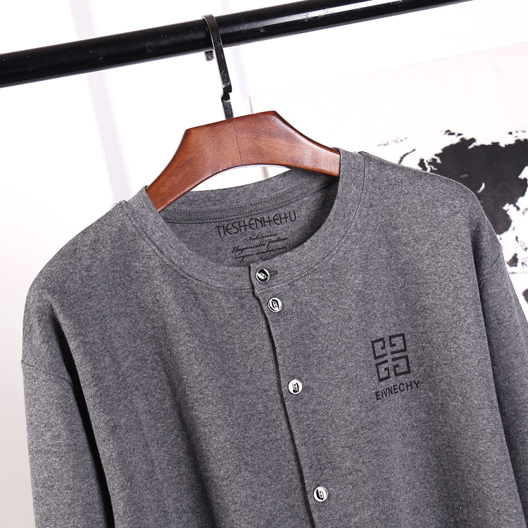 Trung niên và old-fashioned mùa thu quần áo của nam giới khóa bông mảnh duy nhất áo sơ mi đồ lót nhiệt cardigan tuổi cotton áo len nam áo giữ nhiệt nam cổ tim