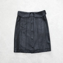 Haining fur special price sheep leather skirt spring and autumn womens short skirt Joker black slim hip skirt