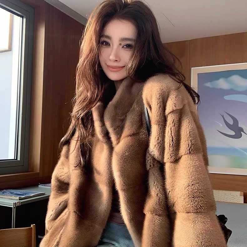 2026 Daily Luxury Imported Stand Collar Full Fur Mink Coat Women's Whole Mink Fur Jacket Winter 2026 Daily Luxury Imported Stand Collar Full Fur Mink Coat Women's Whole Mink Fur Jacket Winter