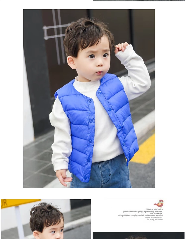 Áo chống nắng cho trẻ em mới xuống áo cotton cho bé trai và bé gái mặc vest trong phiên bản áo ấm của trẻ em Hàn Quốc áo vest len bé trai mùa đông