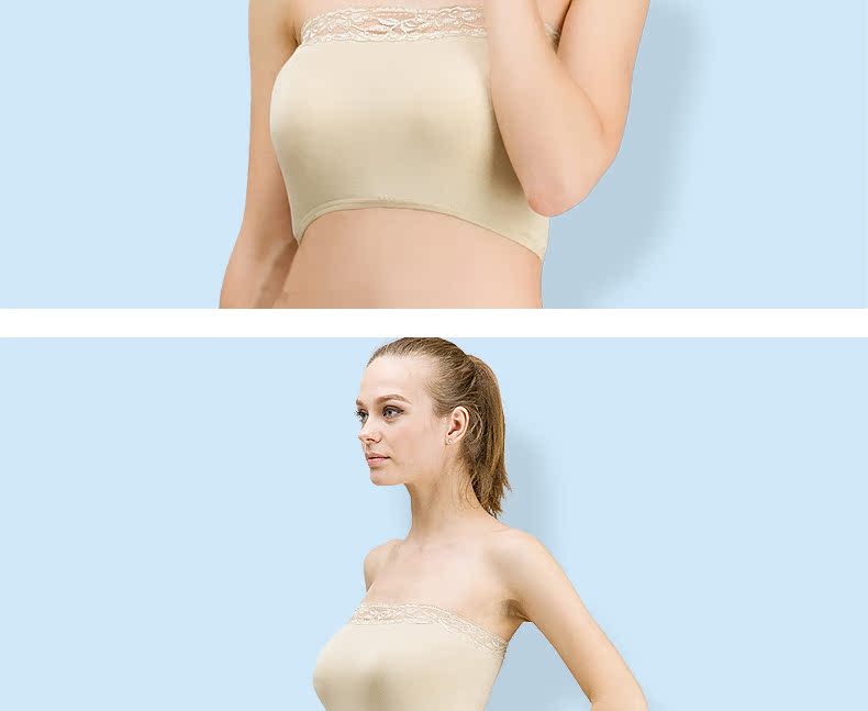 2 mảnh Langsha ống hàng đầu đồ lót phụ nữ Đồng thau quây phía dưới với miếng đệm ngực ngắn mùa hè mỏng chống sáng bọc ngực áo bra mặc với vest