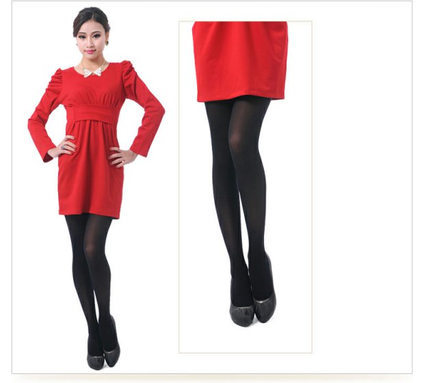 80D Langsha nhung bikini mùa thu và mùa đông quần lót dày vớ 120D xà cạp bướm quần tất lưới