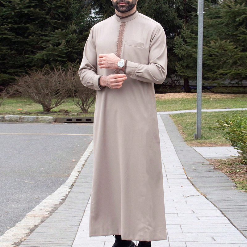 Moroccan Men's Robe Ethnic Clothing Long Robe Stand Collar Embroidered Loose Men's Robe Jumpsuit Coat Long Shirt Moroccan Men's Robe Ethnic Clothing Long Robe Stand Collar Embroidered Loose Men's Robe Jumpsuit Coat Long Shirt