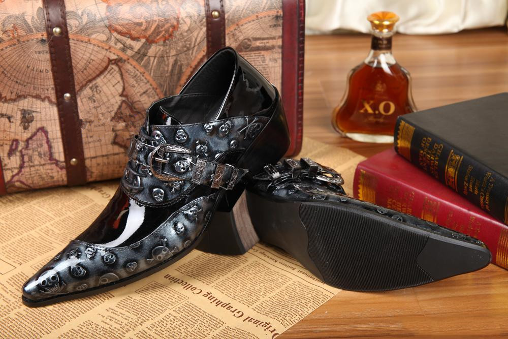 2016 new trendy British personality casual fashion trend men's pointed toe high-heeled catwalk hairdresser men's shoes