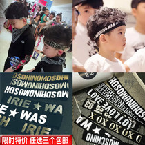Korean letter headgear boys and girls sports hair hoops childrens street dance show headgear headgear tide tide