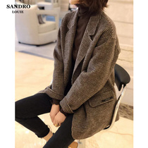 Day Ensemble Light Extravagant Plaid Bifacial Hair Suit Jacket Woman Curry Temperament Loose Little Sub 100 Hitch Cashmere Coat