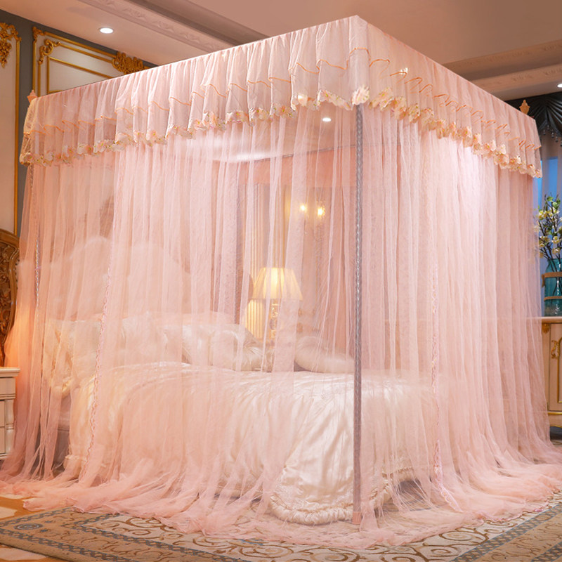 2023 floor mosquito nets three doors open 2022 new home bedrooms net red bracket mosquito-proof old princess palace yf-Taobao