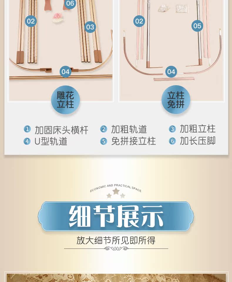 Ròng rọc theo dõi lưới chống muỗi u-rail 1,8m giường 2m nhà 1,5 hình chữ u 1,2 mẫu tài khoản 2.0x2.2x2.3 - Lưới chống muỗi màn tròn phòng ngủ