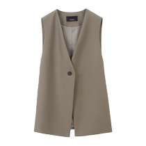 (Italian design) Langzi wool French v-neck temperament top 2024 autumn new suit vest