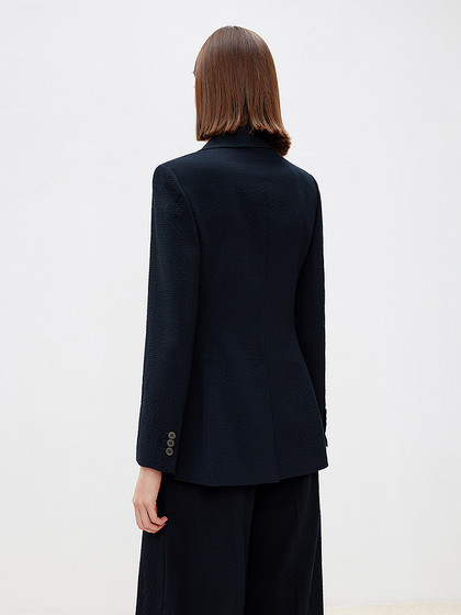 朗姿羊毛西服2025年春季新款西装外套休闲双排扣高级感职业正装女