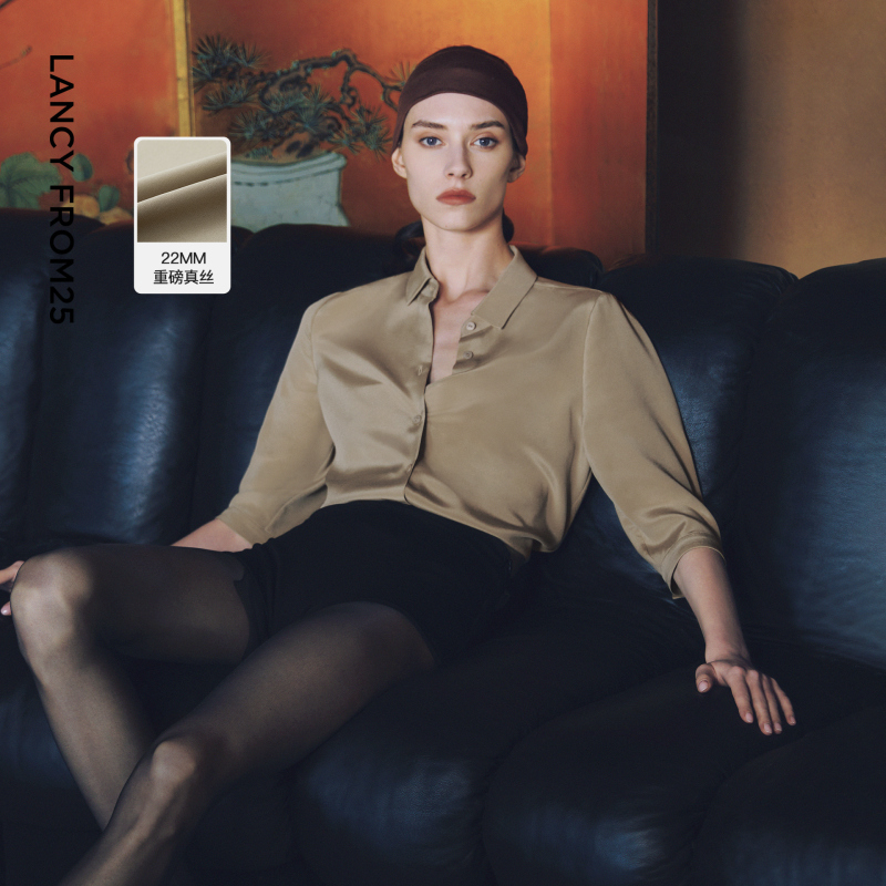 【High-End Wardrobe】Langzi 25 Mulberry Silk Shirt Top, Lightweight and Elegant Design, New Summer French-Style Shirt
