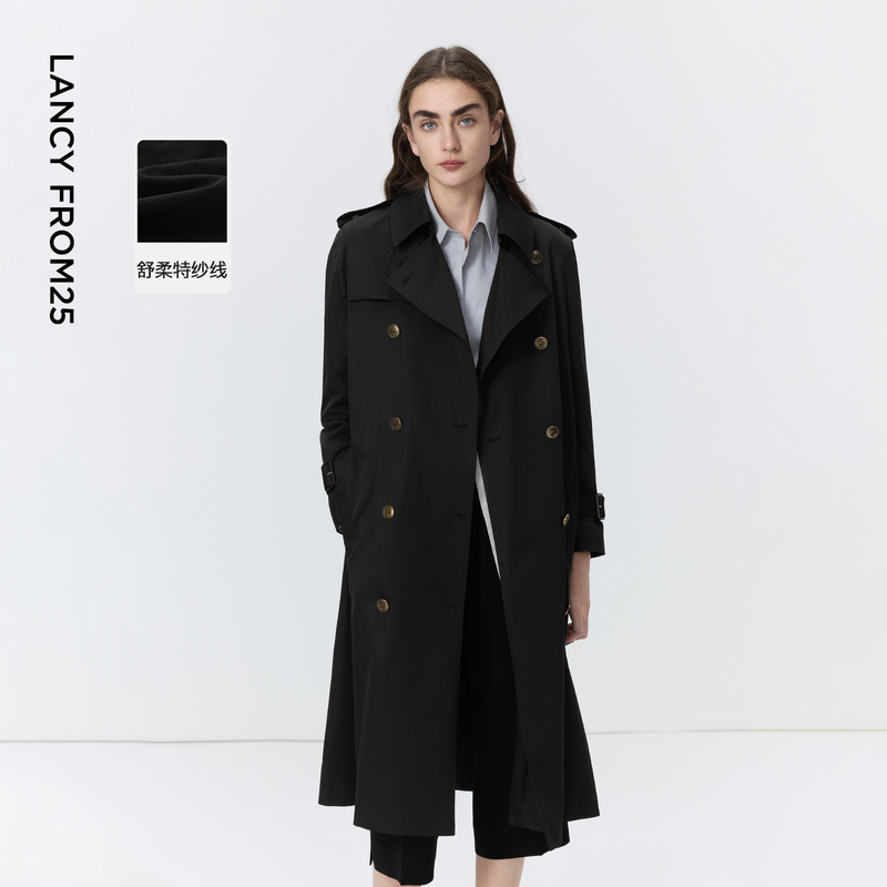 Langzi 25 Retro French Mid-Length Coat for Women, New Autumn Style, Waist-Cinching, Straight-Shoulder Trench Coat, High-End, Elegant and Fashionable Langzi 25 Retro French Mid-Length Coat for Women, New Autumn Style, Waist-Cinching, Straight-Shoulder Trench Coat, High-End, Elegant and Fashionable