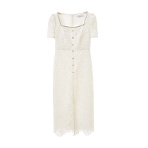 Langzi French style square collar high-end lace dress 2024 summer new design dress for women