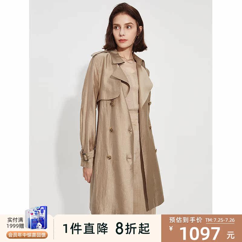 Long version of the Long version of the Long Style Superior Texture in the Long version of the Pink Windsuit Coat Coat Women 2022 Spring New
