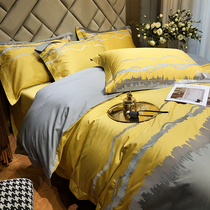 European light luxury style 140 long staple cotton satin cotton cotton four-piece cotton modern simple color color bedding