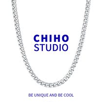 Titanium steel necklace female summer cool bungee couple does not fade nk chain European and American street punk hip hop Cuban chain male tide