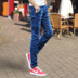 Mùa hè mỏng stretch nam jeans nam casual slim feet quần Hàn Quốc phiên bản của xu hướng của đen thẳng quần dài Cao bồi