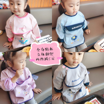 Full body waterproof childrens long sleeve gown thick baby eating clothes back clothes baby clothes back clothes soft disposable