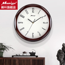 New Chinese Living Room Solid Wood Hanging Clock Creative Personality Clock Home Modern Minima Quartz Clock Home Decoration Clocks