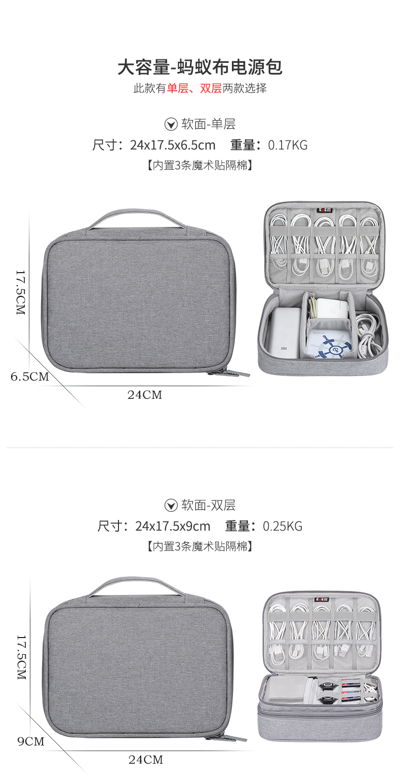 BUBM dòng dữ liệu kỹ thuật số sạc gói cáp kết hợp một điện thoại di động cứng tế bào vỏ sạc điện thoại sạc phụ kiện máy ảnh kho báu đĩa cứng tai nghe tay áo bảo vệ công suất lớn hộp lưu trữ di động điện tử - Lưu trữ cho sản phẩm kỹ thuật số hộp đựng headphone