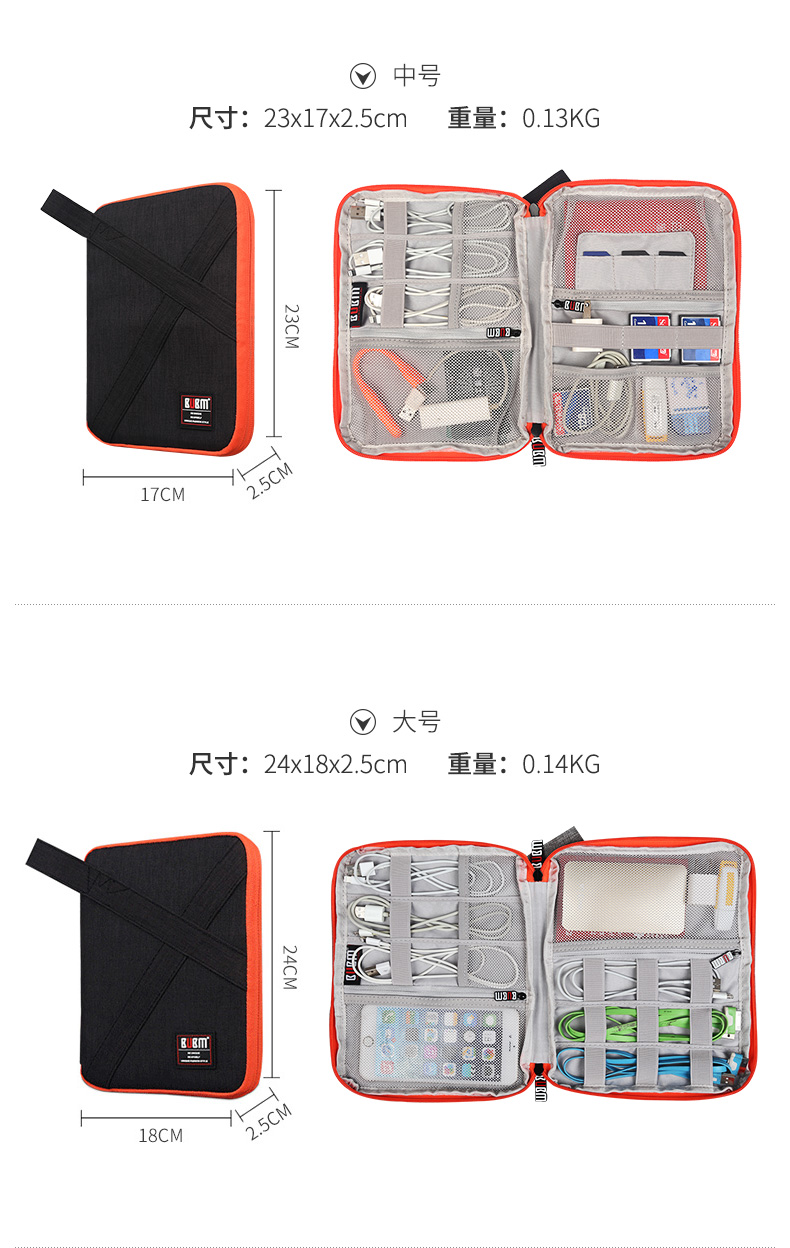 BUBM dòng dữ liệu kỹ thuật số sạc gói cáp kết hợp một điện thoại di động cứng tế bào vỏ sạc điện thoại sạc phụ kiện máy ảnh kho báu đĩa cứng tai nghe tay áo bảo vệ công suất lớn hộp lưu trữ di động điện tử - Lưu trữ cho sản phẩm kỹ thuật số hộp đựng headphone
