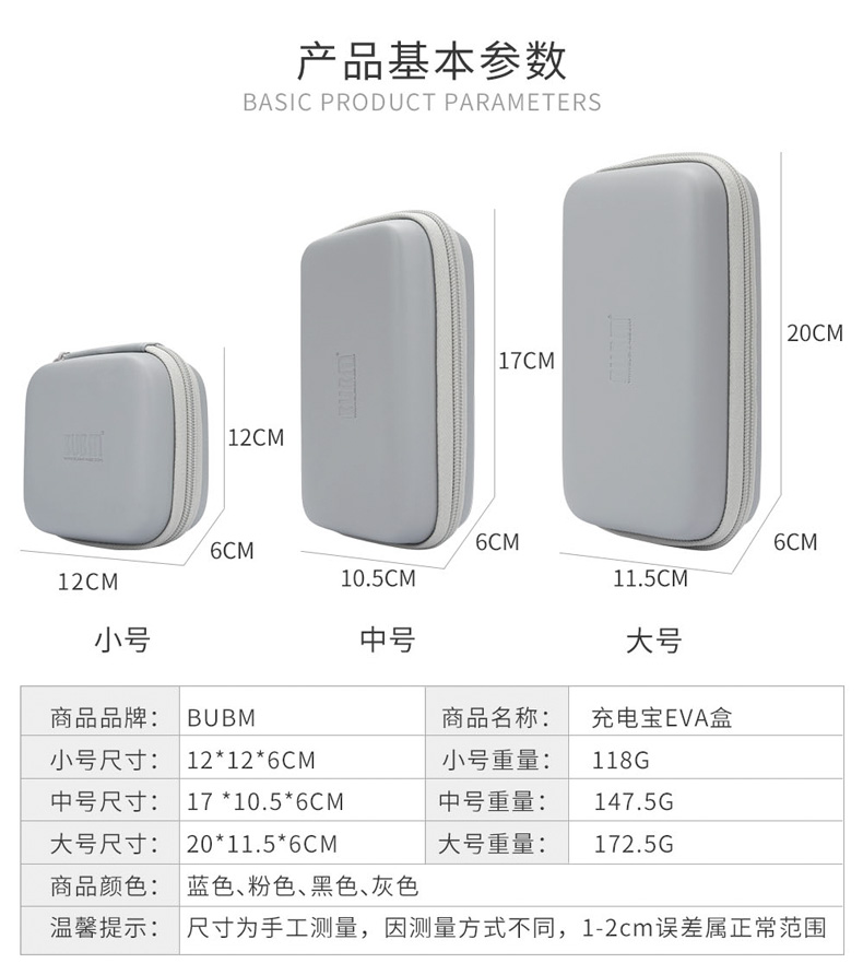 Po sạc gói sạc đầu đặt cứng Luoma Shi số trường hợp bảo vệ cáp điện thoại di động tế bào Yu Bo Pisen kê 10.000 20.000 mA điện thoại túi hộp BUBM - Lưu trữ cho sản phẩm kỹ thuật số hộp đựng tai nghe xiaomi
