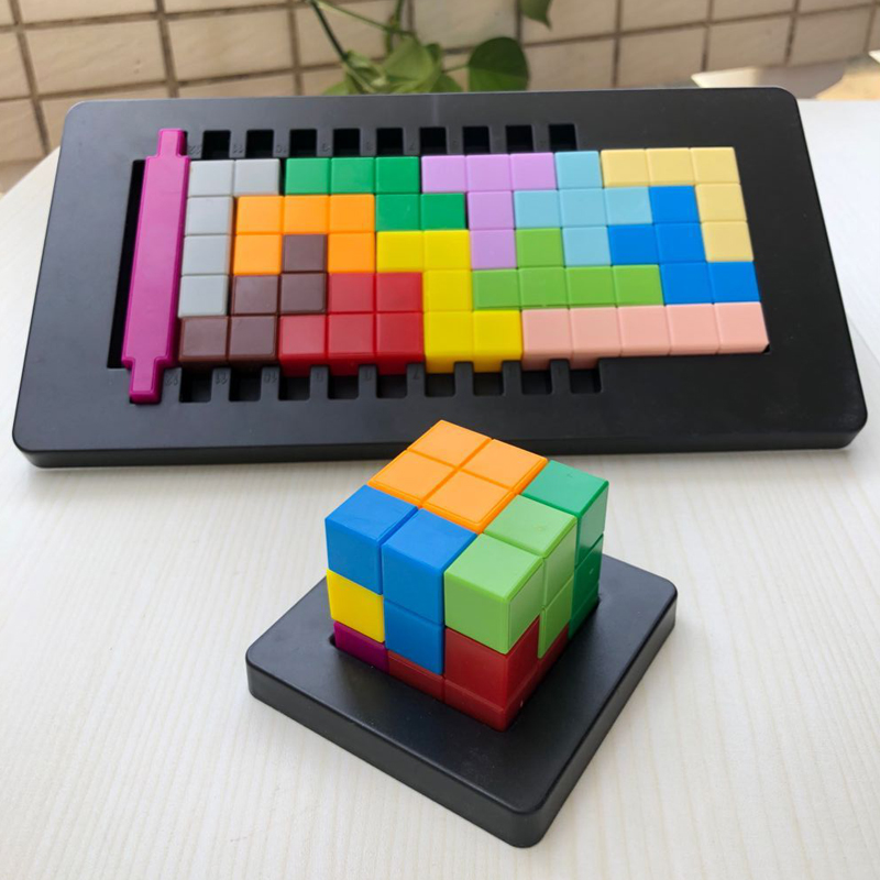Children's logical thinking training 10 educational toys Luban 6 years old 8 Soma cube blocks Tetris