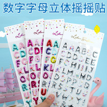 3D three-dimensional stickers alphanumeric color stickers childrens reward stickers kindergarten growth manual decorative material material