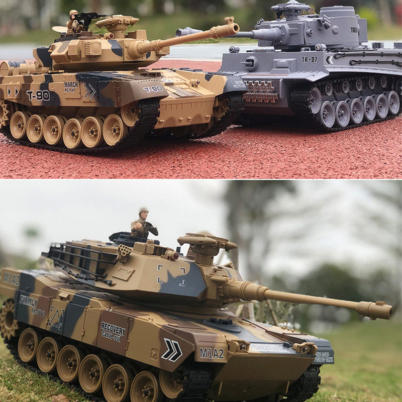 Foreign trade electric remote control emulated tanke car for war model car smoke large slapped bullet tank water suction bullet car toy