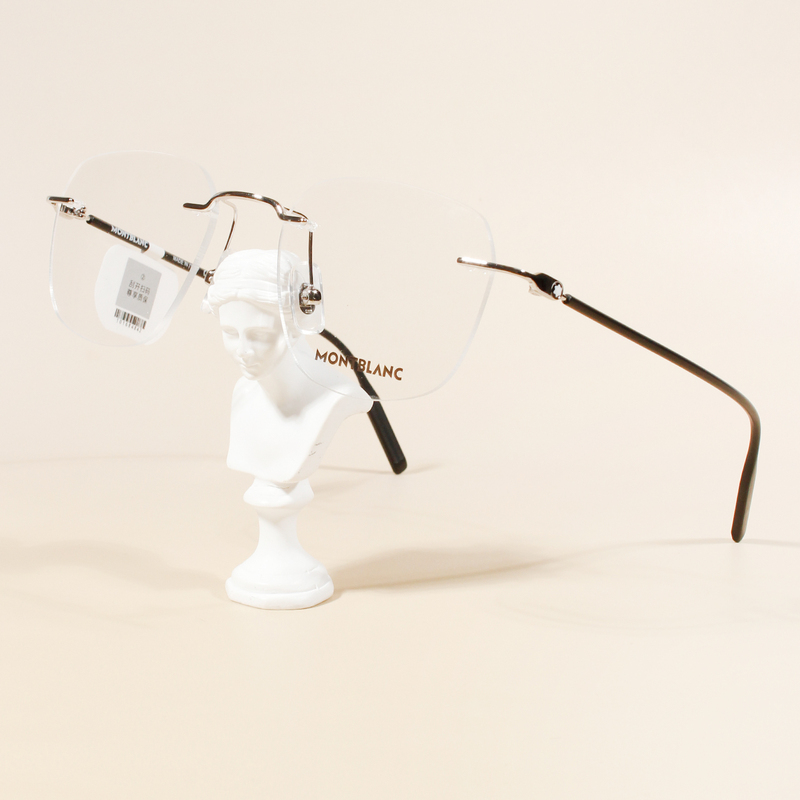 [New Model] Montblanc Round Frameless Unisex Optical Myopia Glasses Frame Mb0430O