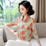 Осенняя рубашка, модный шифоновый лонгслив для матери, в западном стиле