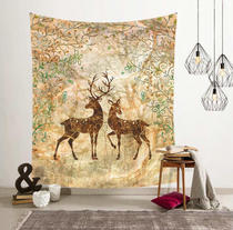 Nordic ins hanging cloth mural elk wall background decorative painting cloth tapestry wall carpet wall decoration partition table cover cloth