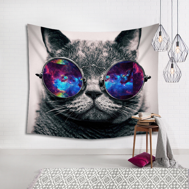 ins nordic treo vải dễ thương sao mèo meow người cắt đứt tường nền tấm thảm vải bạt trang trí nghệ thuật giấy dán tường - Tapestry thảm treo tường trang trí
