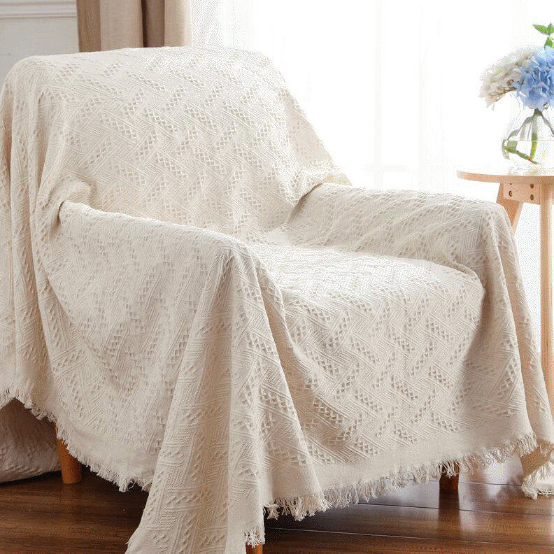 Nordic Wind Foreign Trade Vegetarian Sofa Blanket European Style Cotton Thread Cloth Art Fields Garden Sofa Towels Cover Cloth cover Blanket Bed Blanket